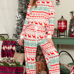 Festive white Christmas pajamas for relaxing during the holidays