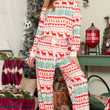Festive white Christmas pajamas for relaxing during the holidays