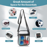 Sleek black crossbody bag made from durable transparent PVC