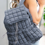 Black Quilted Puffer Backpack