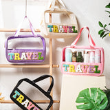 Black TRAVEL Chenille PVC Makeup Bag