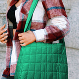Beige Quilted Large Shoulder Bag