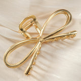 Gold Bowknot Metal Hair Clip