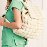 Black Quilted Puffer Backpack