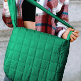 Beige Quilted Large Shoulder Bag