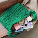 Beige Quilted Large Shoulder Bag