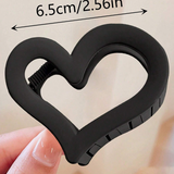 Black Frosted Heart Hair Clip