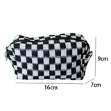 Knitted Checkered Makeup Bag