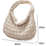 Beige Quilted Large Shoulder Bag