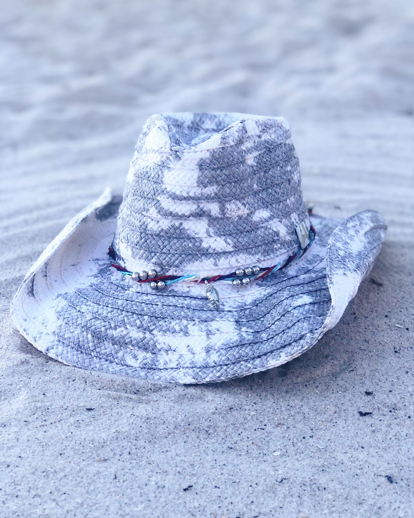 Grey Coastal Cowgirl Handmade Summer Hat 