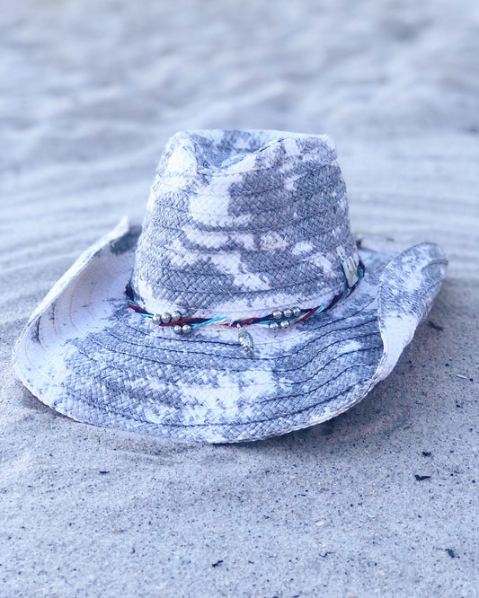 Grey Coastal Cowgirl Handmade Summer Hat 
