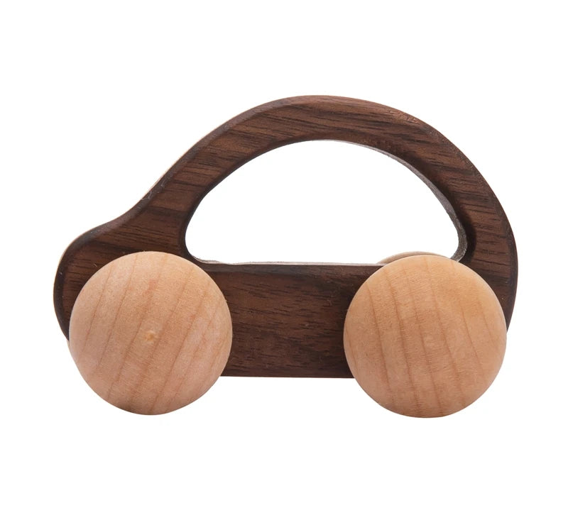 Wooden Cartoon Van Baby Toy