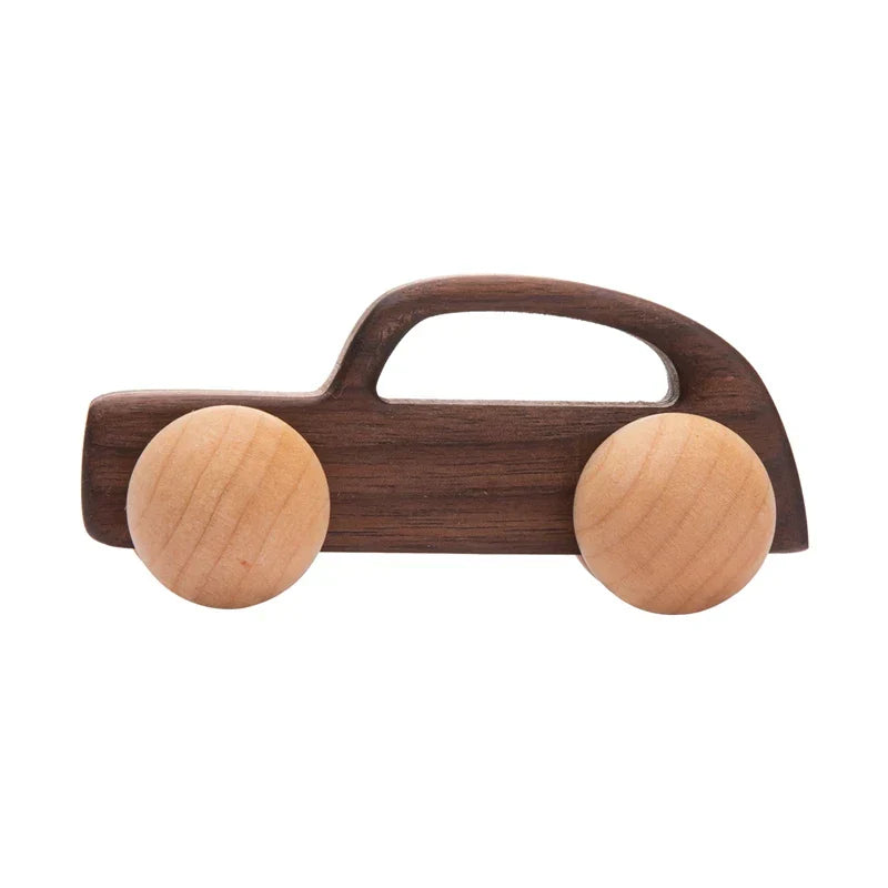 Wooden Cartoon Van Baby Toy