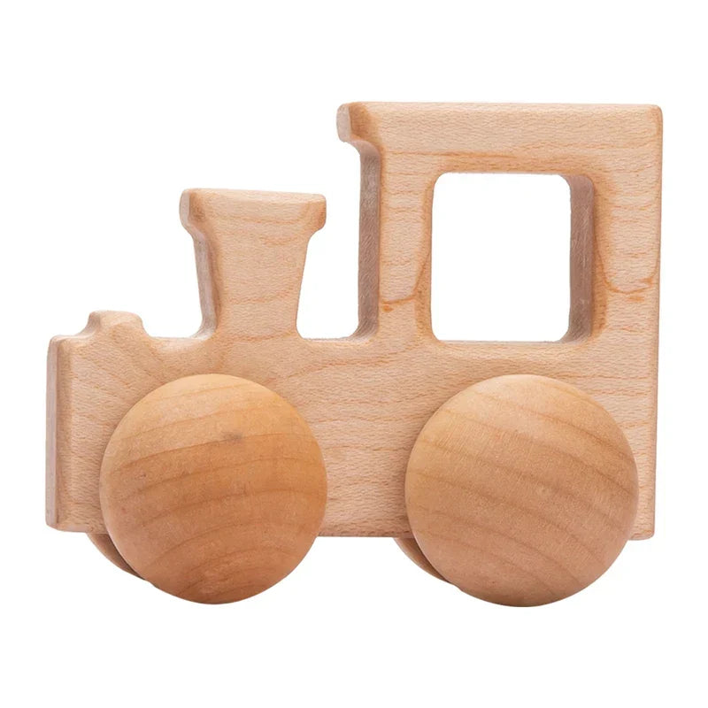 Wooden Cartoon Van Baby Toy