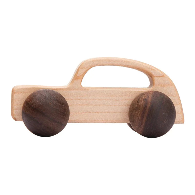 Wooden Cartoon Van Baby Toy