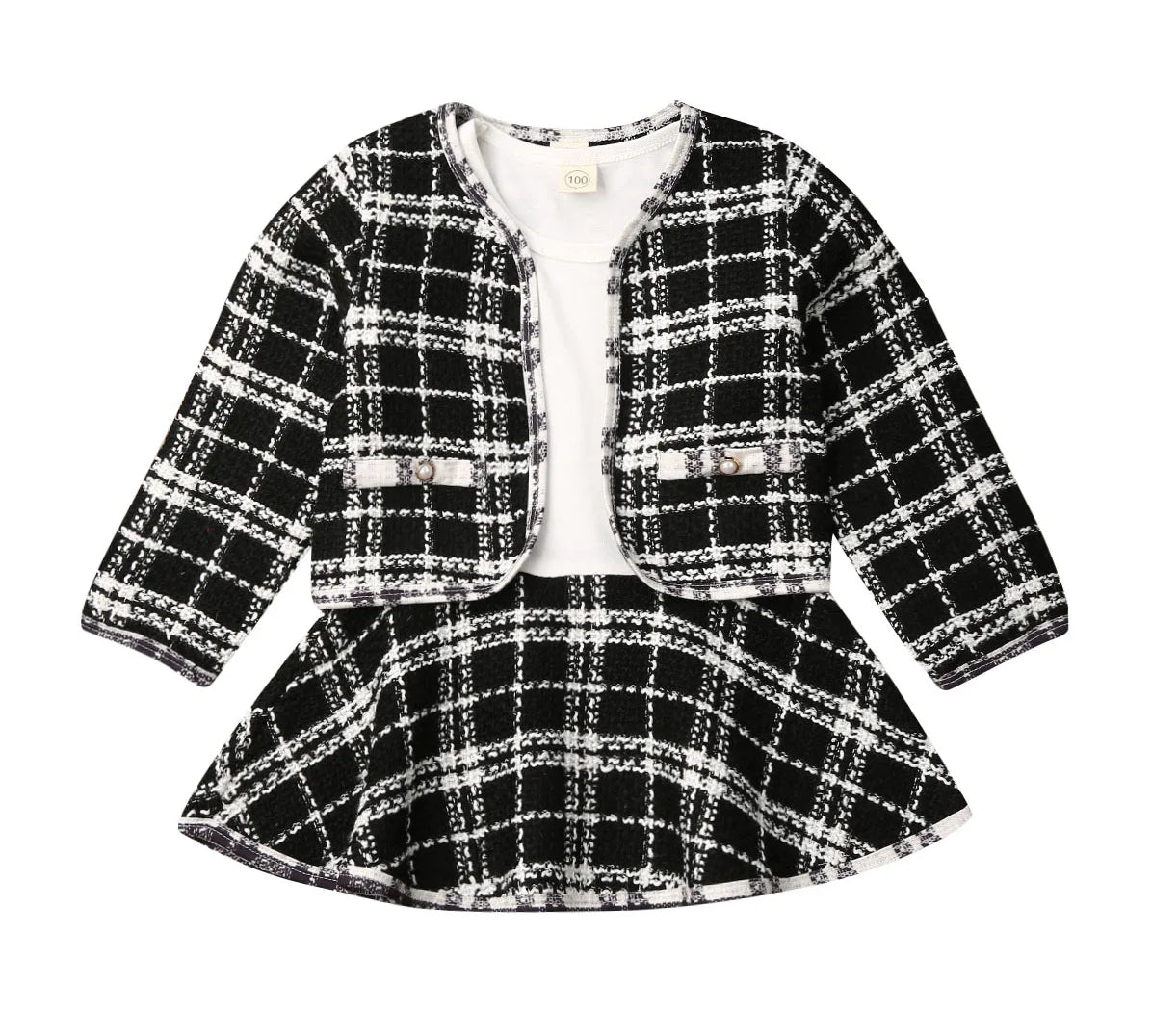 Plaid Coat & Tutu Dress