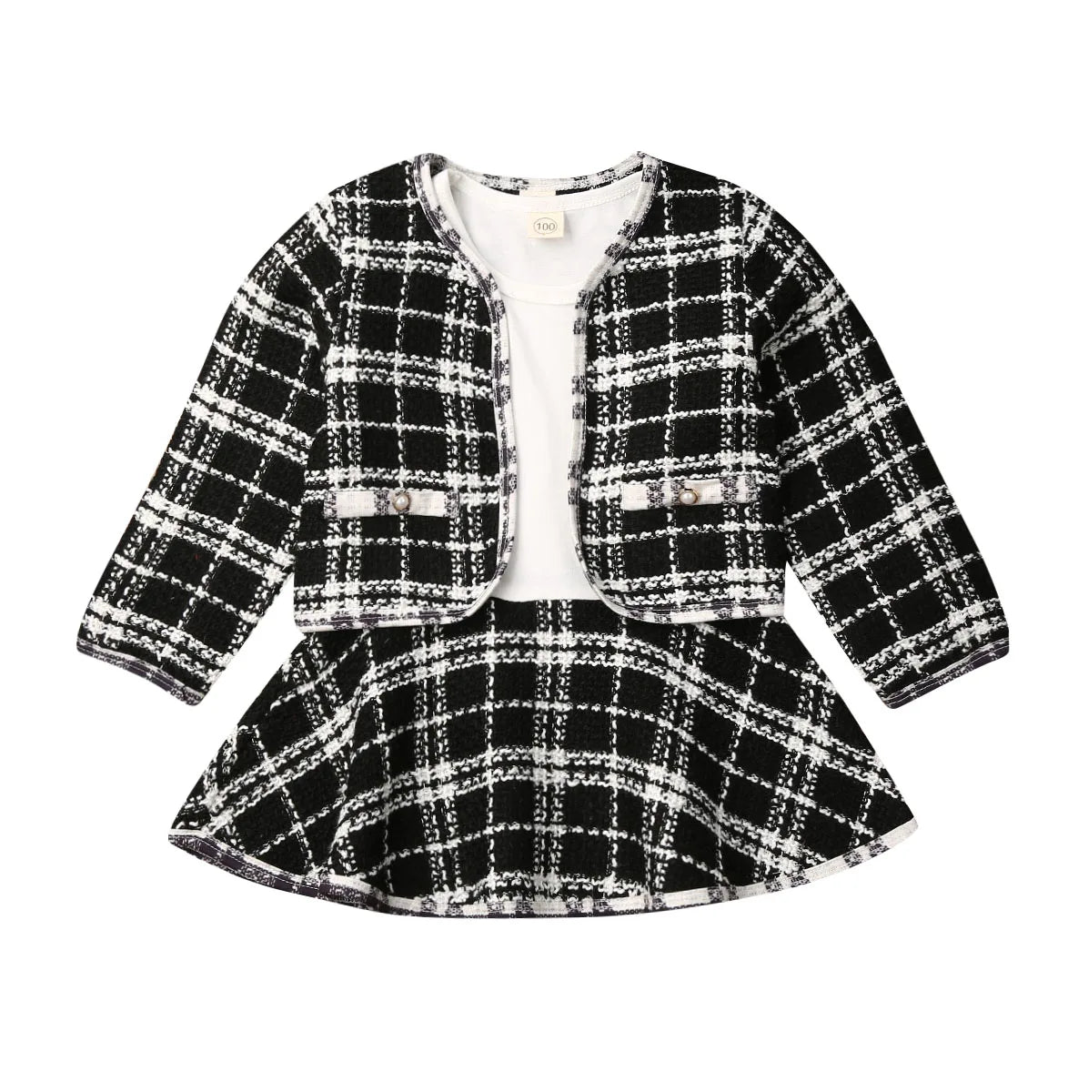 Plaid Coat & Tutu Dress