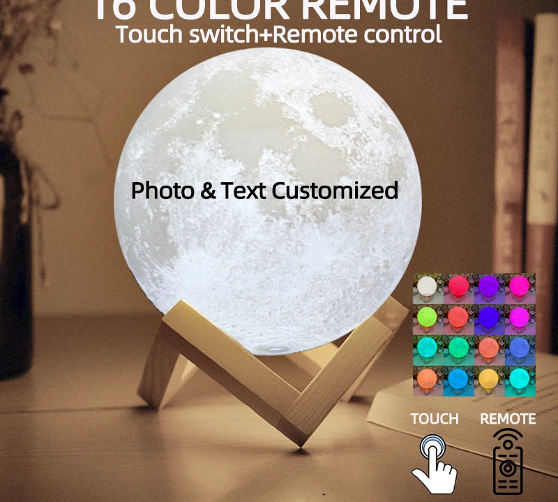 Personalized 3D Moon Lamp