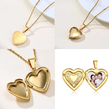 Vnox Custom Heart Locket Necklace