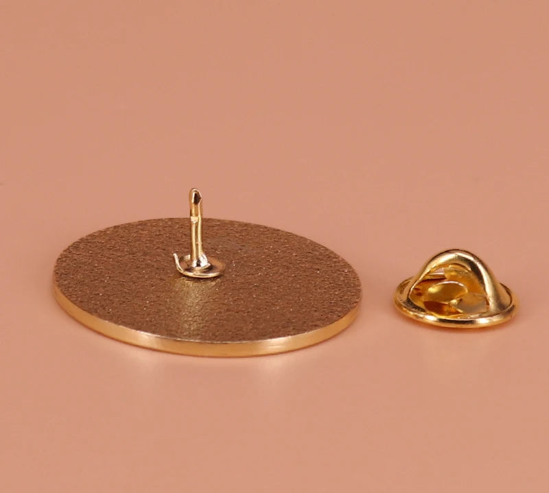 Cute tired-themed enamel lapel pin