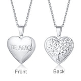 Vnox Custom Heart Locket Necklace