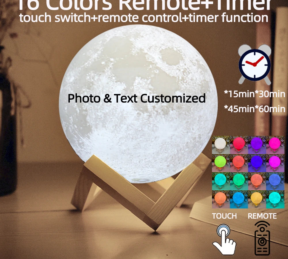 Personalized 3D Moon Lamp