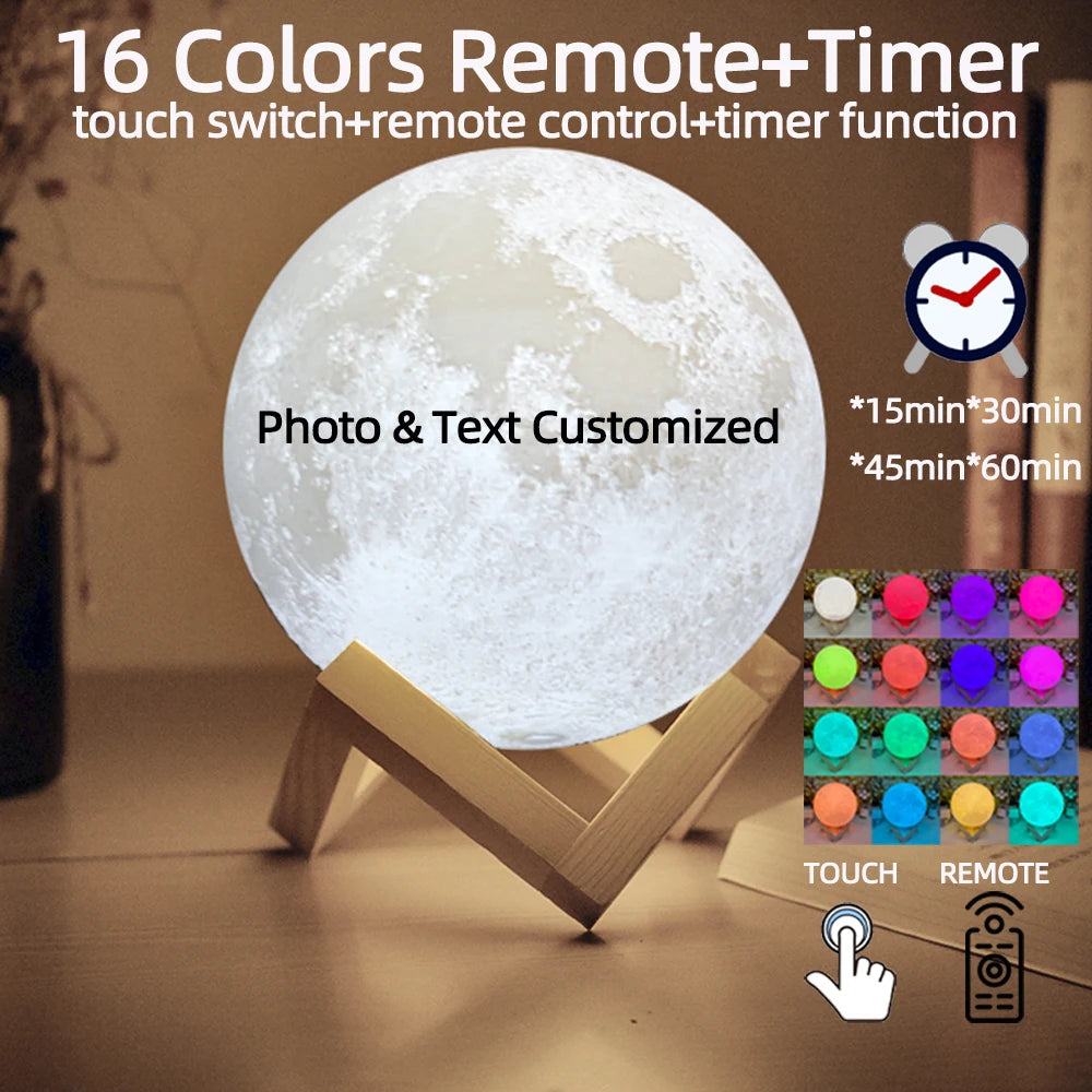 Personalized 3D Moon Lamp