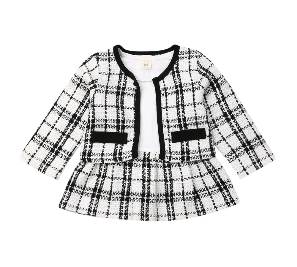 Plaid Coat & Tutu Dress