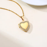 Vnox Custom Heart Locket Necklace