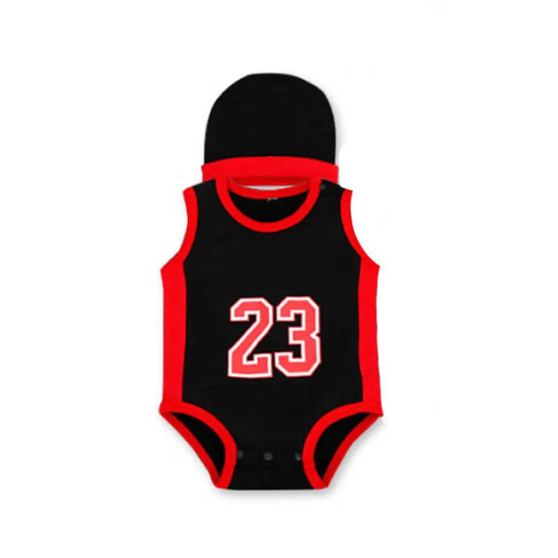 Newborn baby romper and hat set in soft cotton