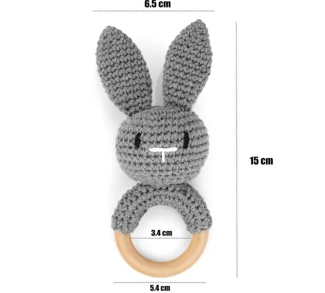 Crochet Bear Rattle Teether Toy