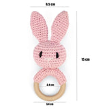 Crochet Bear Rattle Teether Toy