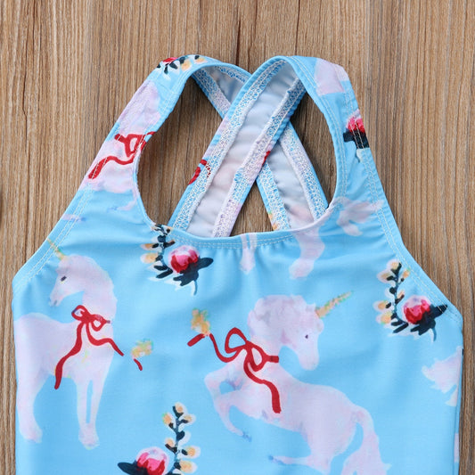cute one piece swimsuit kids unicorn design