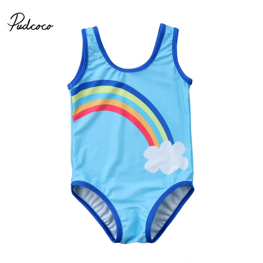Little Girl Rainbow Swimsuit Kids Baby Girls