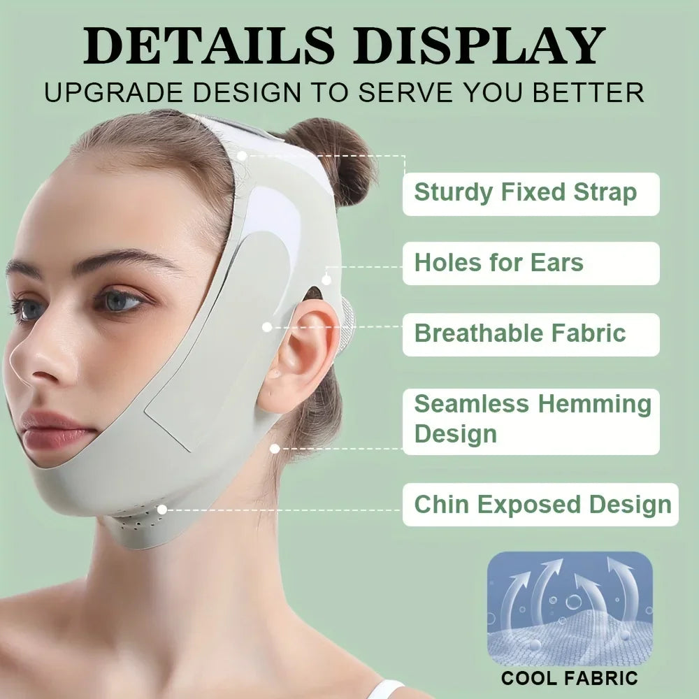 Comfortable V-line strap for lifting and firming facial skin