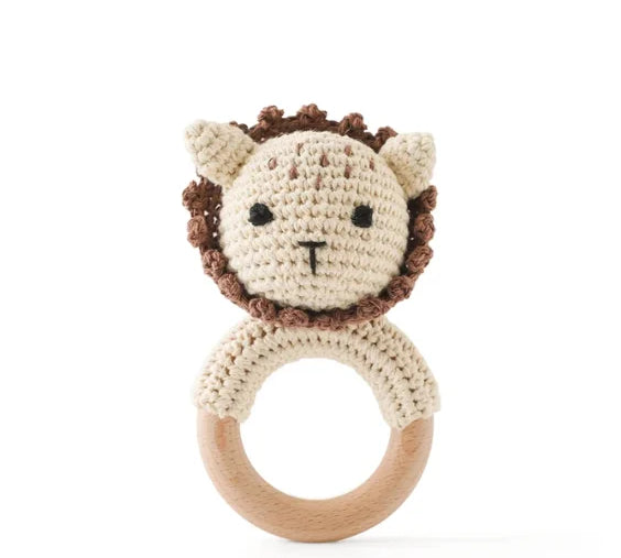 Crochet Bear Rattle Teether Toy