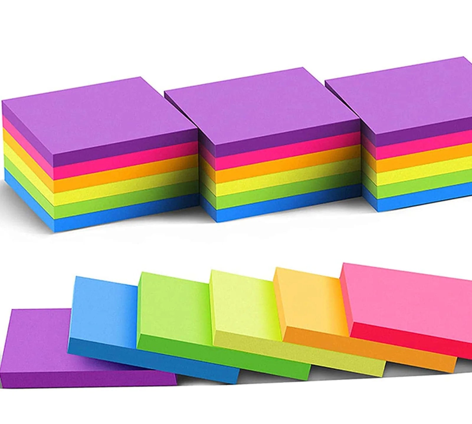 6 Pcs Fluorescent Sticky Notes