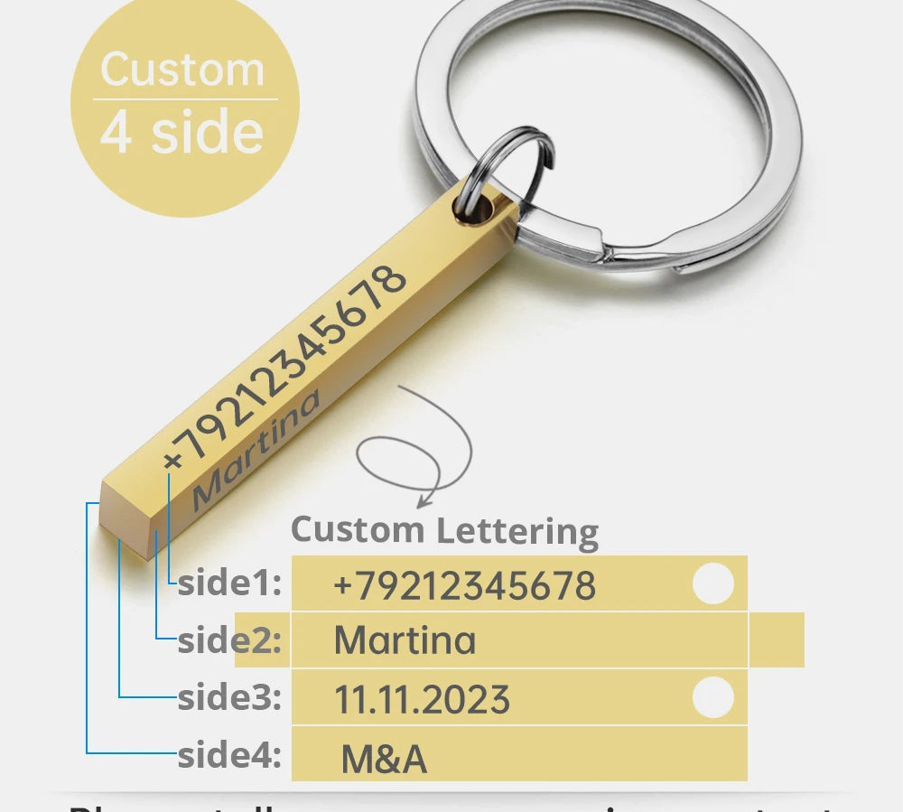 Personalized 3D Bar Keychain
