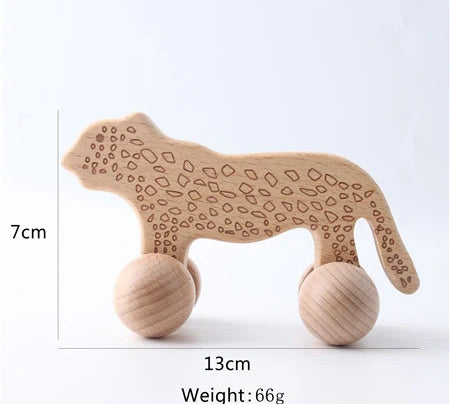 Wooden Cartoon Van Baby Toy