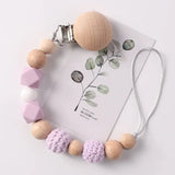 Wood Silicone Baby Pacifier Clip
