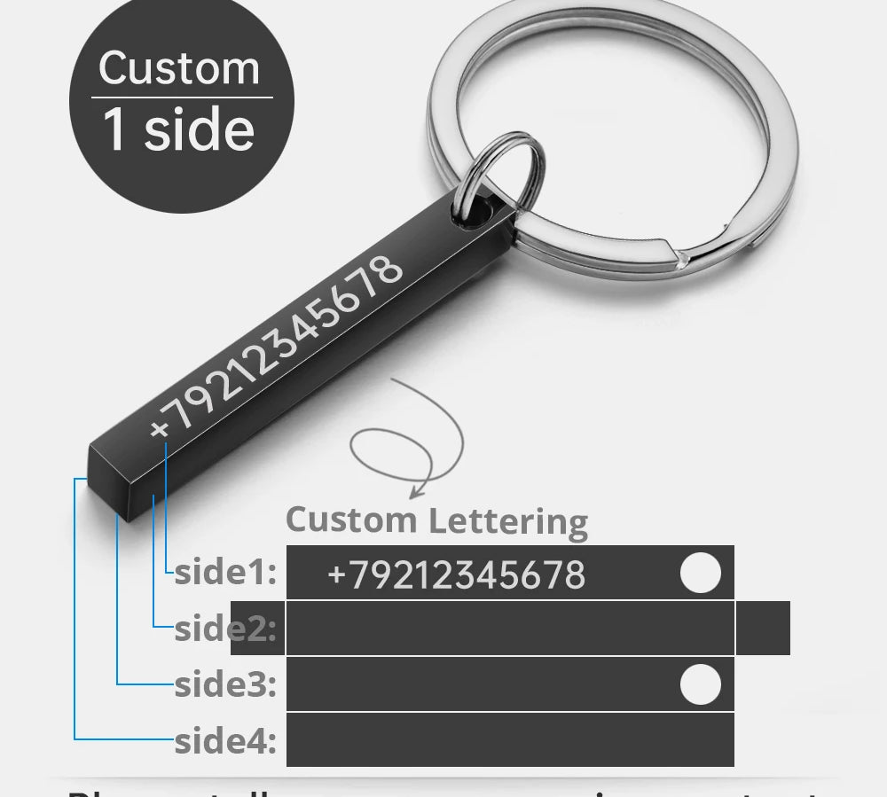 Personalized 3D Bar Keychain