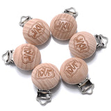 Beech Wooden Pacifier Clips