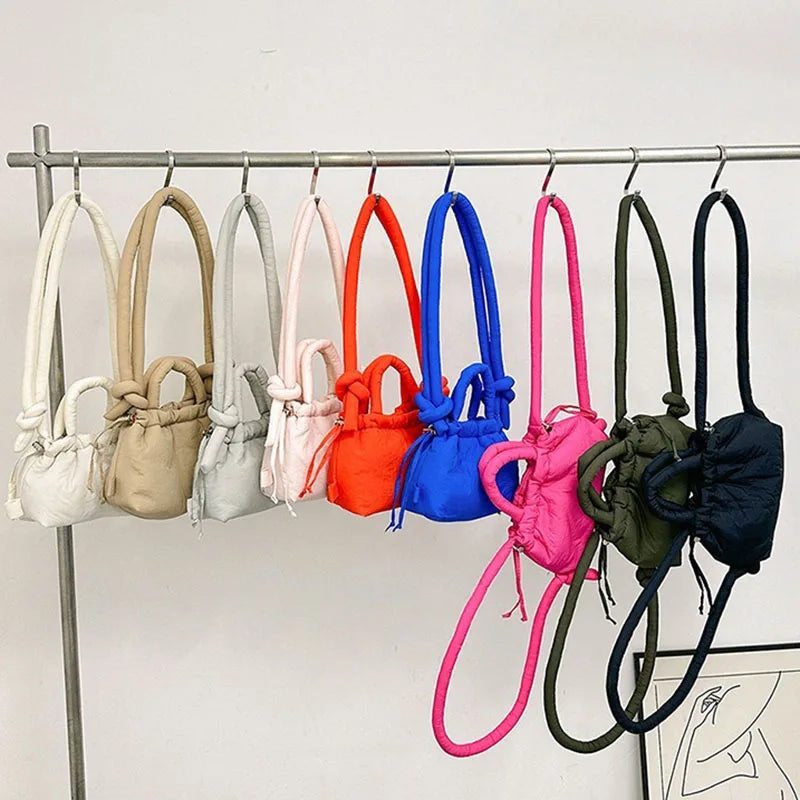 Soft Dacron Crossbody Bag Mini Tote | Fabric Shoulder Bag