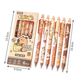 6Pcs Cute Capybara Erasable Pens