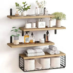 Minimalistic floating shelves for books and plants