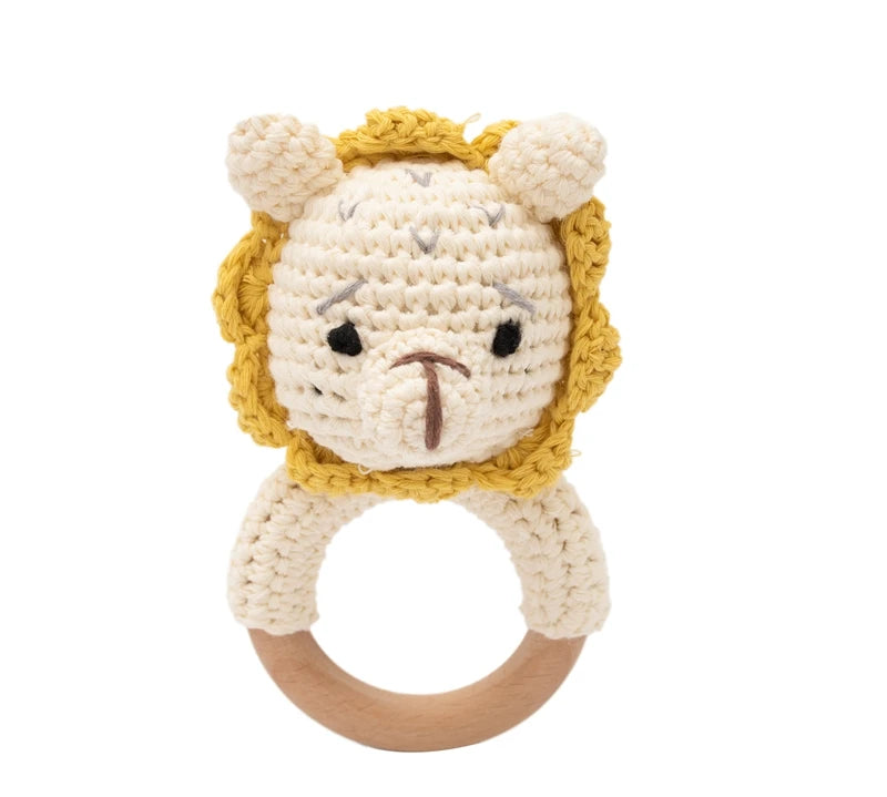 Crochet Bear Rattle Teether Toy