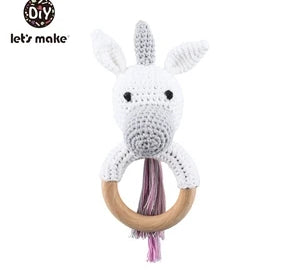 Crochet Bear Rattle Teether Toy