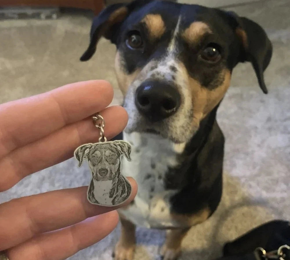 Elegant pet keepsake necklace with custom photo engraving