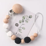 Wood Silicone Baby Pacifier Clip