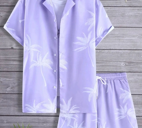Vacation mood men beach shorts set